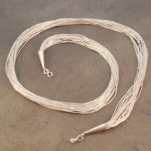 Navajo Liquid Sterling Silver 20 Strand Necklace 24"